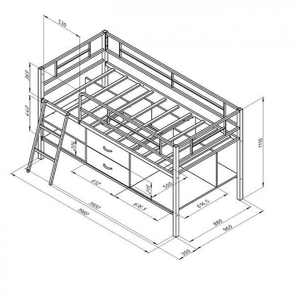 Кровать-чердак "Севилья мини-Я" зеленый - Вид 2
