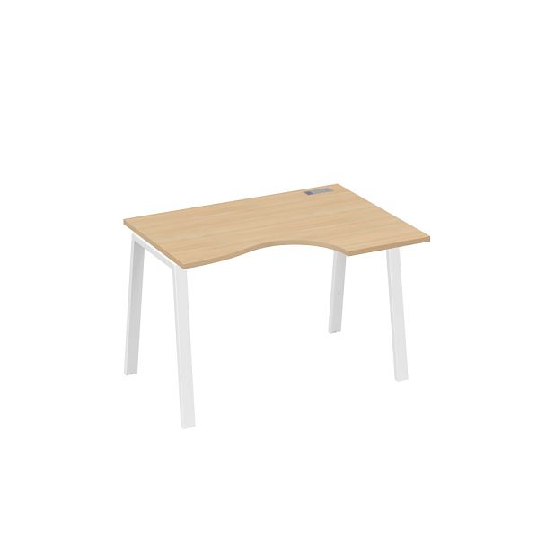 Стол эргономичный правый "Классика" на металлокаркасе TRE A4 А4 Б3 042 БП натуральный дуб / металлокаркас белый - Вид 1