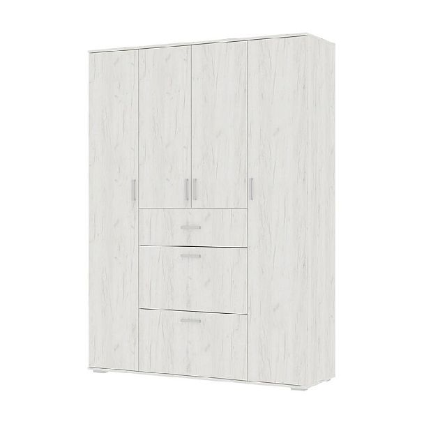 НЕЛЬСОН ШК 03 (СОЛО-3) Шкаф (1,600х2,200х0,500) дуб крафт белый/дуб крафт белый - Вид 1