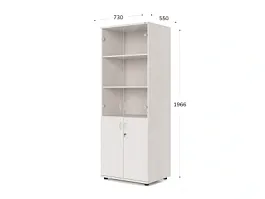 UNITY РШКС-02Г ДУБ МОЛОЧНЫЙ Шкаф со стеклянными дверьми Прямой 730х550х1966 - Фото предпросмотра