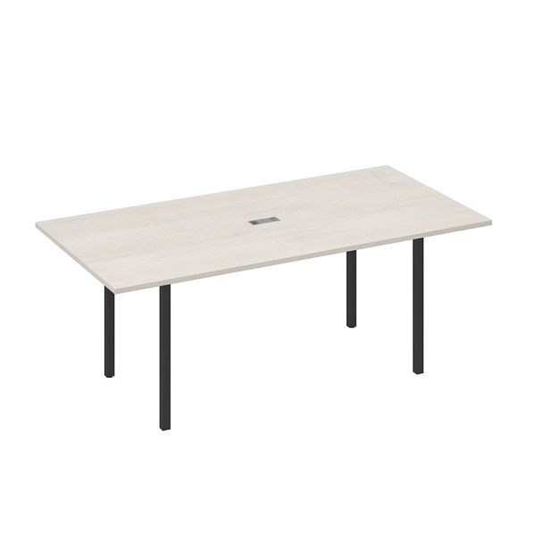 Стол 200 переговорный с металлокаркасом DUE A4 А4 Б2 123 БП дуб / металлокаркас антрацит - Вид 1