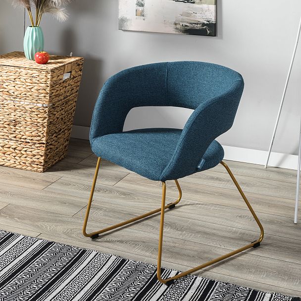 Кресло Hugs синий/Линк золото - Вид 8