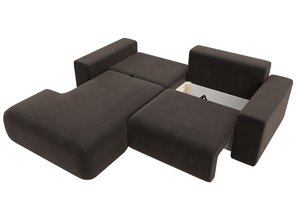 Диван угловой Лига-036 Классик левый угол Велюр коричневый - Вид 7