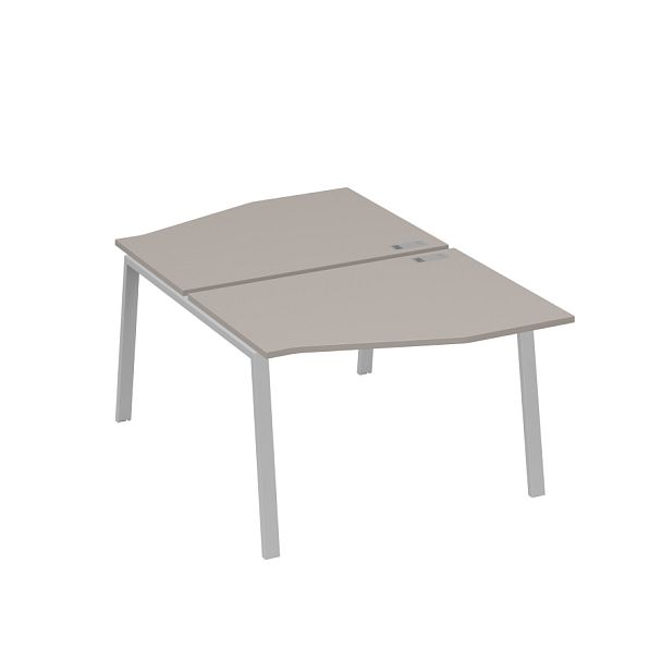 Рабочая станция со столами Техно на металлокаркасе TRE (2х120) A4 А4 Б3 189  БП мокко премиум / металлокаркас серый - Вид 1