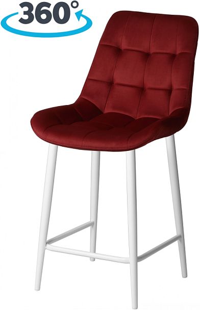 Комплект полубарных поворотных стульев Эйден, Confetti bordo/белый, 2 шт. - Вид 1