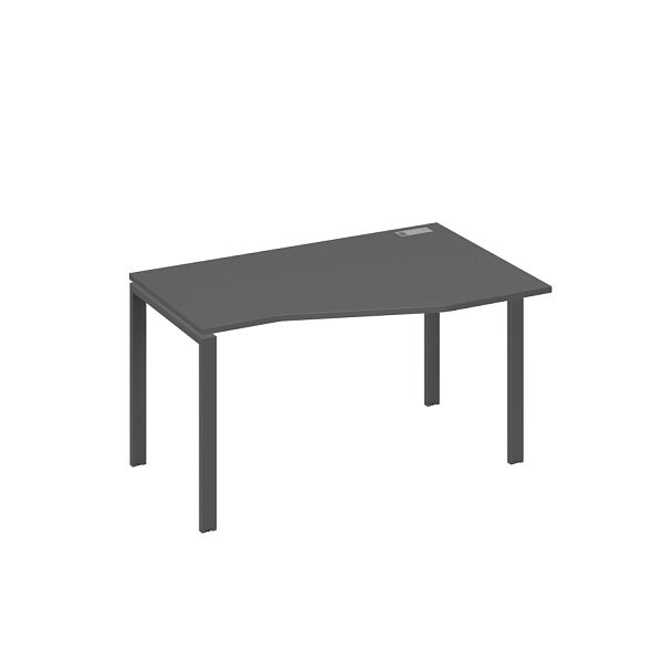Стол эргономичный правый "Техно" на металлокаркасе UNO A4 А4 Б1 064 БП антрацит премиум / металлокаркас антрацит - Вид 1