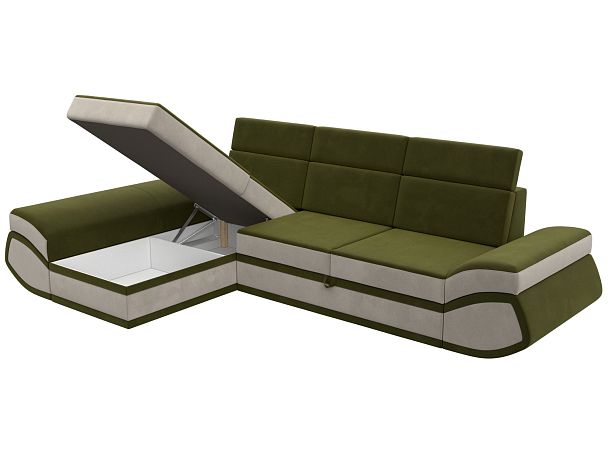 Диван угловой Лига-032 левый угол Микровельвет зеленый - Вид 8