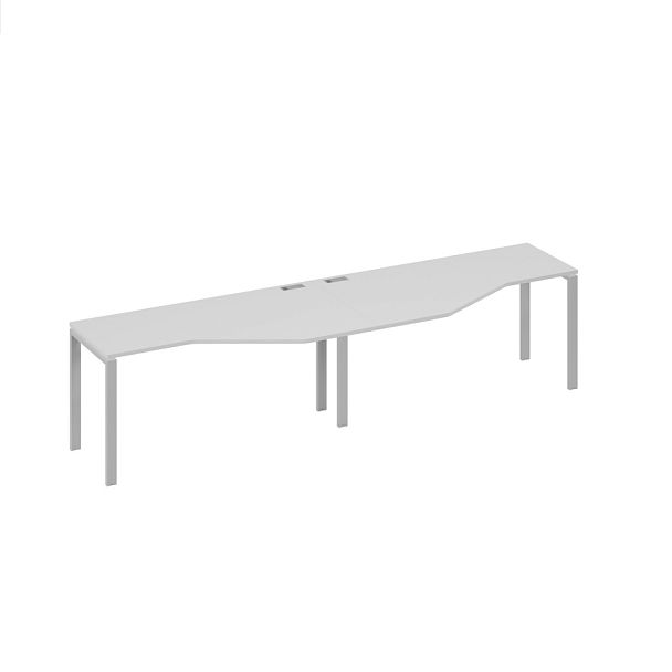 Рабочая станция опоры UNO столы Техно (2х160) A4 А4 Б1 055-2 БП серый / металлокаркас серый - Вид 1