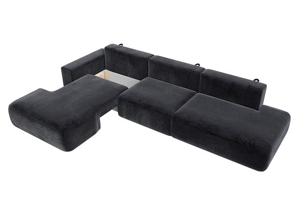 Диван угловой Лига-036 НПБ Модерн Лонг левый угол Велюр серый - Вид 7