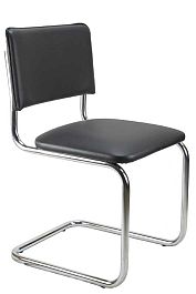 Стул Сильвия 02S Черный/Металл Хром гальв. - Фото предпросмотра