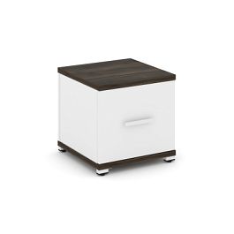 Concept Тумба приставная 1 распаш. фасад CN.TUP-004 W Дуб Мали/Белый Бриллиант/Металл Белый 420*420*416 - Фото предпросмотра