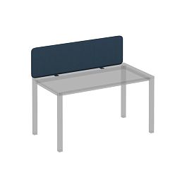 Экран настольный фронтальный тканевый, с кронштейнами для стола 140 Комфорт КФ МР С 865 BA40 синий / металлокаркас серый - Фото предпросмотра