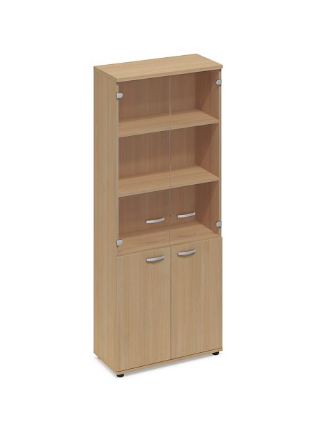 Шкаф стеклянные дверцы стенка ДСП A4 А4 9390 натуральный дуб - Вид 1