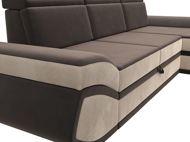 Диван угловой Лига-032 правый угол Велюр коричневый - Вид 4