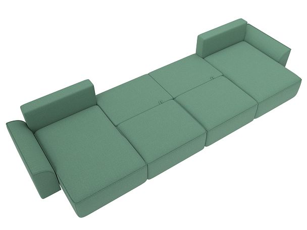 Диван п-образный Лига-048 НПБ лонг Рогожка зеленый - Вид 9