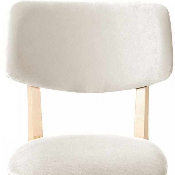 Комплект деревянных стульев с мягким сиденьем Мэти Натуральный/Кремовый велюр, 2 шт. - Вид 7