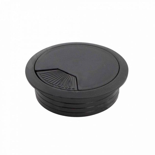 Лючок круглый, пластмассовый Кабель-менеджмент 7,15x7,15x2,3 черный - Вид 1