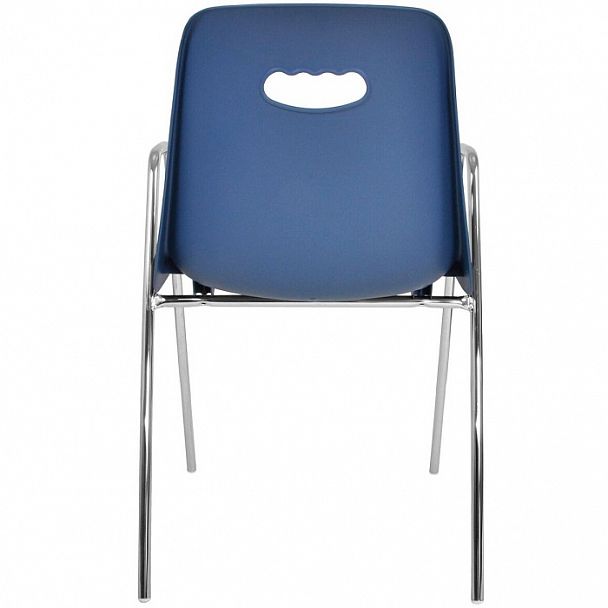 Стул Venezia (4 высокие ножки c подлокотниками), каркас хром, синий, стопируемый - Вид 3