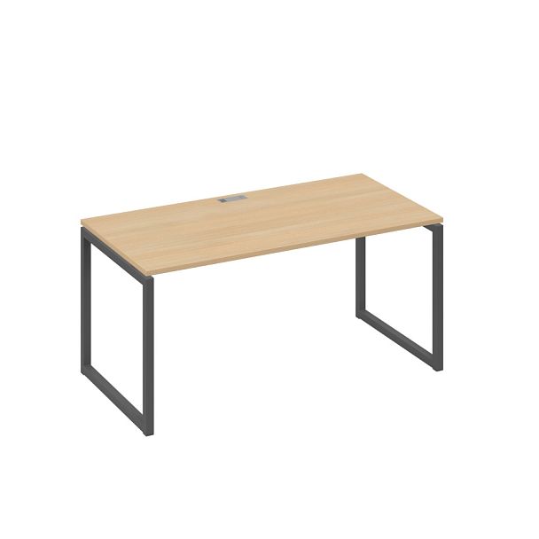 Стол письменный на металлокаркасе QUATTRO A4 А4 Б4 025 БП натуральный дуб / металлокаркас антрацит - Вид 1