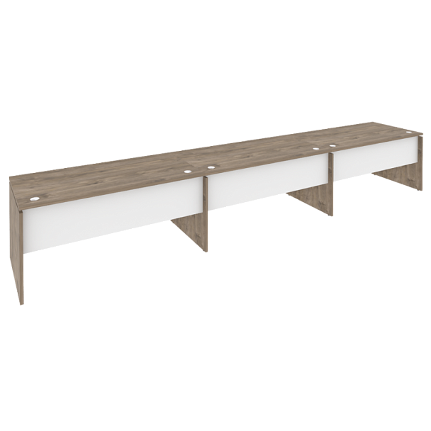 Onix Рабочая станция O.RS-3.4.8 Тиквуд темный/Белый бриллиант 4740*800*750 - Вид 1