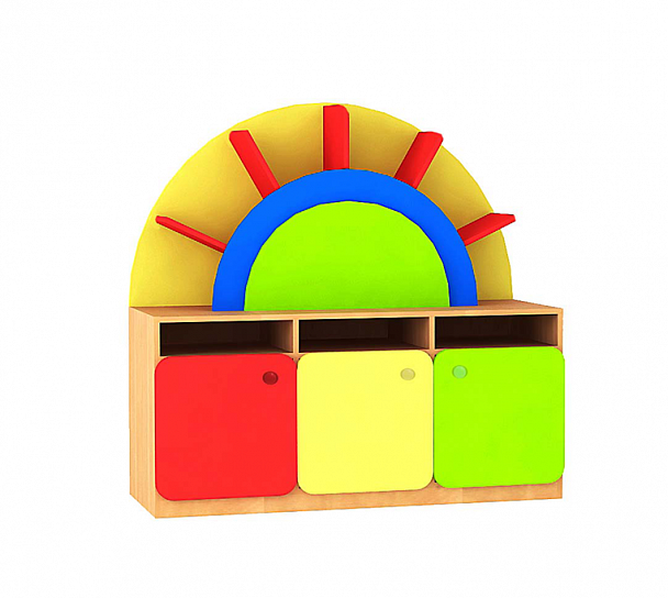 Стенка модульная Радуга, модуль 2, цветной фасад - Вид 1