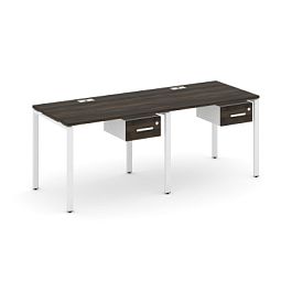 Concept Рабочая станция односторонняя с подвес. тумбами 2 места CN.ORS-109 W Дуб Мали/Белый Бриллиант/Металл Белый 1960*720*750 - Фото предпросмотра