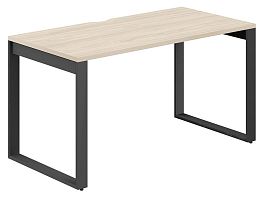 Стол Allegro 1400х700х750  / профиль О-образный: 70х20 антрацит; столешница с вырезом: акация равелло - Фото предпросмотра