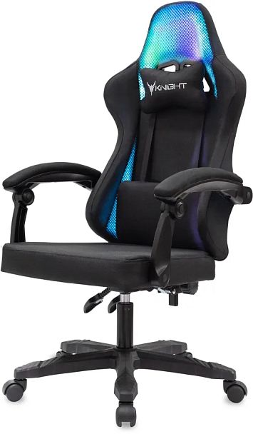 Кресло игровое Knight Wolf RGB черный с подголов. крестов. пластик пластик черный - Вид 2