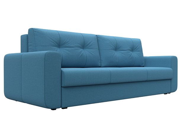 Диван прямой Лига-031 Рогожка голубой - Вид 1