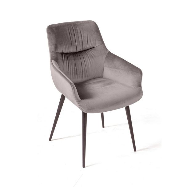 Стул Jordan, бархат светло-серый 26, опора конус - Вид 1