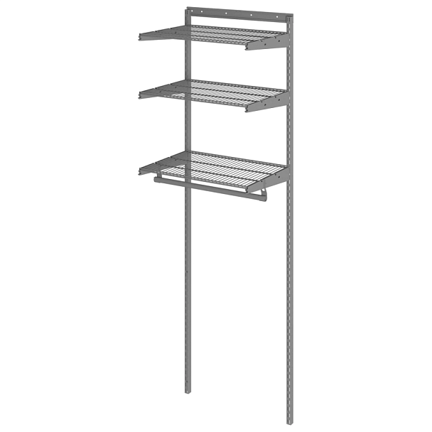 Гардеробная система BASIC G60, 2050х640х450 мм, 3 полки, 1 штанга, графит, S70299913515 - Вид 3