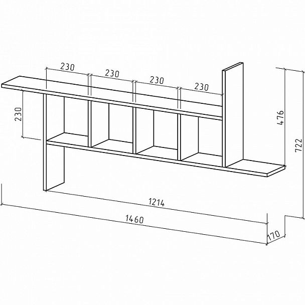 Полка навесная Лайт-38 - Вид 2