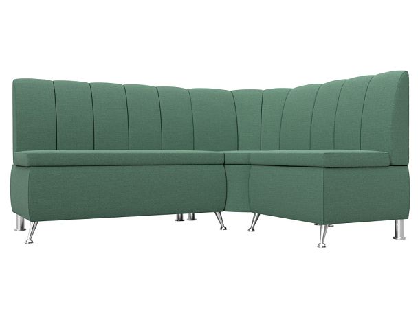 Диван кухонный угловой Кантри правый угол Рогожка зеленый - Вид 1