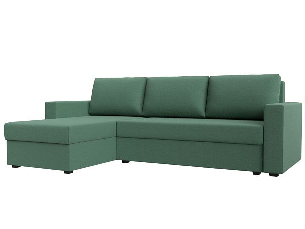 Диван угловой Траумберг Лайт левый угол Рогожка зеленый - Вид 1