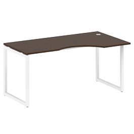 Metal System Quattro Стол криволинейный правый на О-образном м/к 40БО.СА-1 (R) Венге/Белый металл 1600*900*750 - Фото предпросмотра