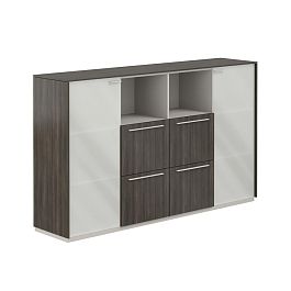 Шкаф средний со стеклом мат., 4 ящ., обвязка BT, фасады BT - Фото предпросмотра