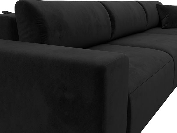 Диван угловой Лига-036 Классик Лонг правый угол Велюр черный - Вид 4