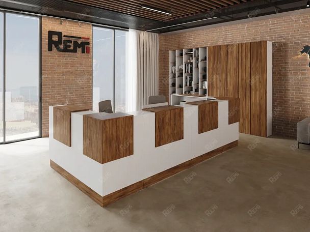 RTD090-200-ME ТАНДЕМ / TANDEM Стойка ресепшн 4-200 2000х700х1200 Таксония медовая - Вид 4