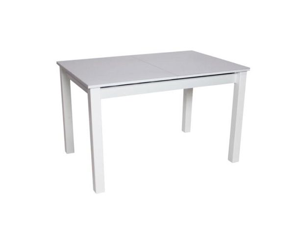 Стол Бруно ЛДСП/стекло, 1200(1700)*800, Белый/белое ЛДСП/стекло, 1200(1700)*800, Белый/белое - Вид 1