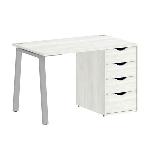 Home Office Стол письменный VR.SP-3-118.4.A Снежная патина/Серый металл 1180*720*750 - Вид 1