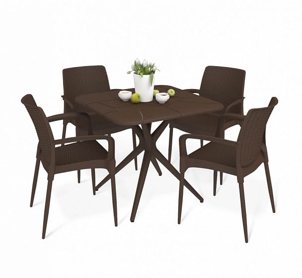 Обеденная группа Sheffilton SHT-DS213 коричневый/темный орех - Вид 1