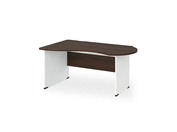 БЕРЛИН / BERLIN Стол асимметричный левый 1400х800х740 Венге/Белый - Вид 1