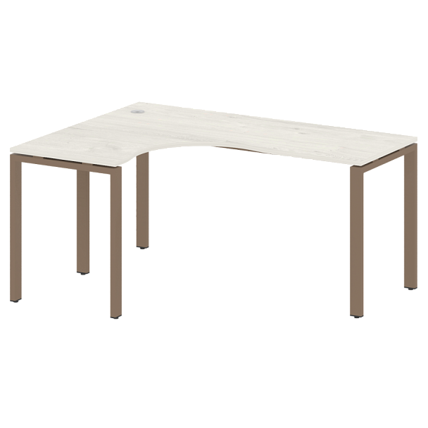 Metal System Стол криволинейный левый на П-образном м/к БП.СА-4 (L) Дуб наварра/Мокко металл 1600*1200*750 - Вид 1