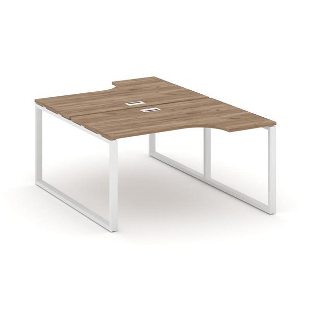 Стайл Проджект Рабочая станция эргоном. SN-6O.DRPA-001 Дуб Табак/Металл Белый 1380*1232/1992*750 - Вид 1