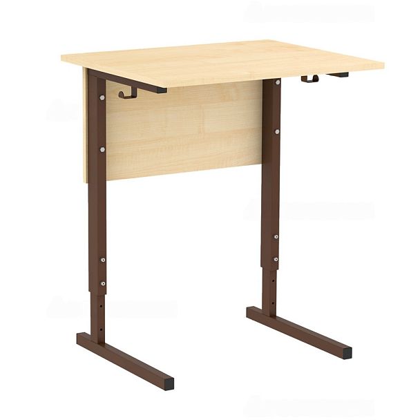 Стол ученический 111РВ, регулируемый, 1-местный на прямоугольной трубе (м/к Коричневый, Серый, Черный), гр.3-5 - Вид 5