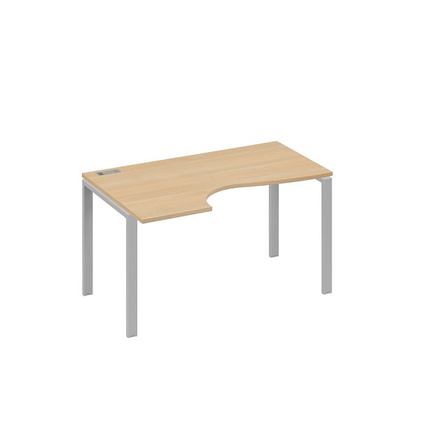 Стол эргономичный левый "Классика" на металлокаркасе UNO A4 А4 Б1 043 БП натуральный дуб / металлокаркас серый - Вид 1