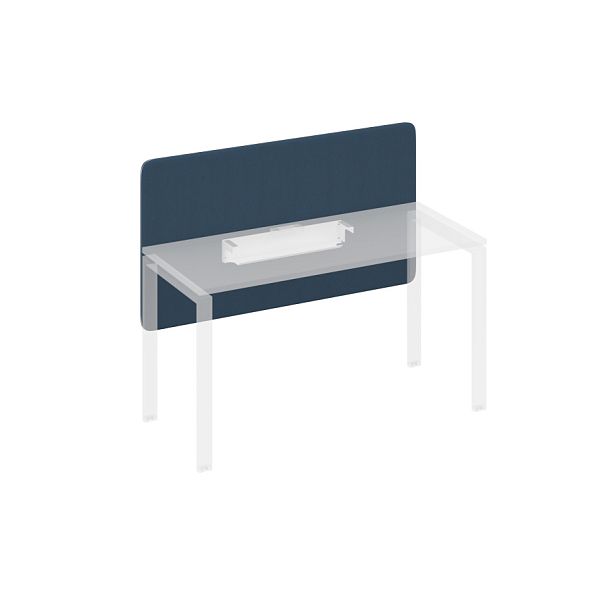 Экран настольный фронтальный тканевый для стола 140 A4 А4 Б 857 синий / металлокаркас белый - Вид 1