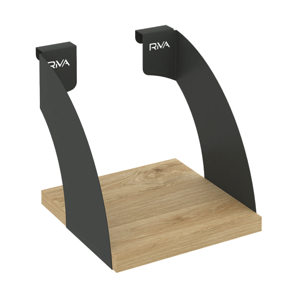 Навесные полки. Кронштейны+ЛДСП полка 200мм MAN-41-2 Тиквуд светлый/Антрацит металл 200*220*200 - Вид 1