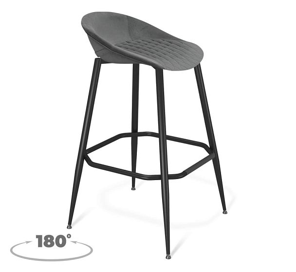 Стул барный Sheffilton SHT-ST19-SF2/S1480 туманная дымка/черный муар - Вид 1