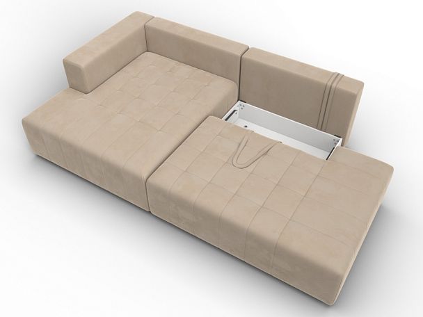 Диван угловой Лига-103 НПБ угол левый Велюр бежевый - Вид 7